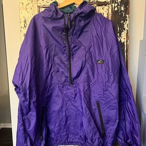 Vintage Helly Hansen Jacket Mens XL Purple Anorak Nylon 1/2 Zip jacket.